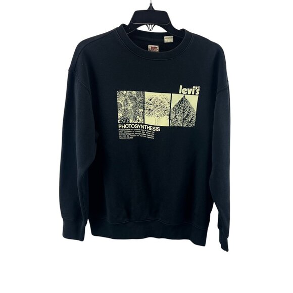 Levi's Black Photosynthesis Graphic Sweatshirt Relaxed Fit Size S Goth Grunge - Picture 1 of 8